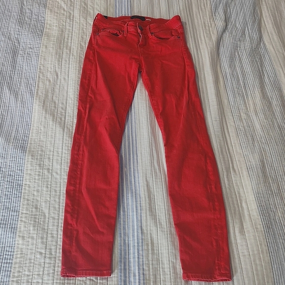 VINCE Skinny Ankle Colored Jeans in Geranium - Picture 4 of 7